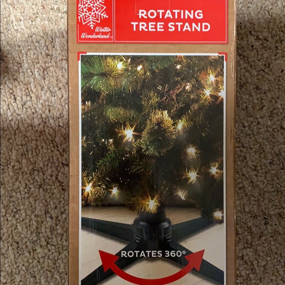 Winter wonderland rotating tree stand
